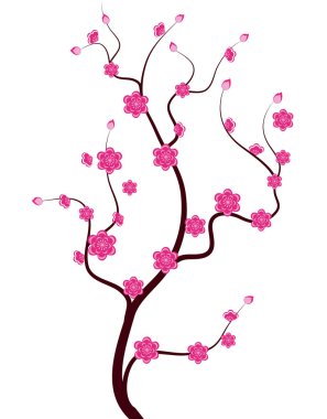 Kiraz çiçeği vektör Çin yeni yıl ve ay yeni yıl için 