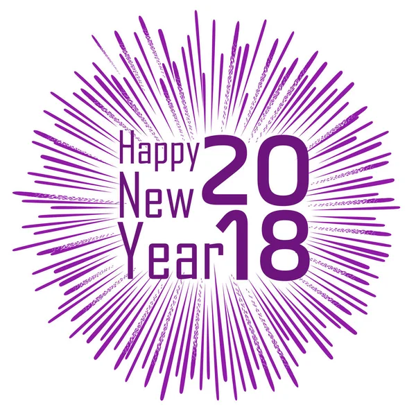 Mutlu yeni yıl 2018 havai fişek arka plan üzerinde tipografi metin ile
