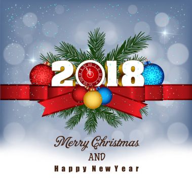 Kartpostal mutlu yeni yıl 2018 ve mutlu Noeller 
