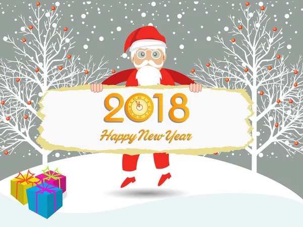Pohlednice šťastný nový rok 2018 a veselé Vánoce — Stockový vektor