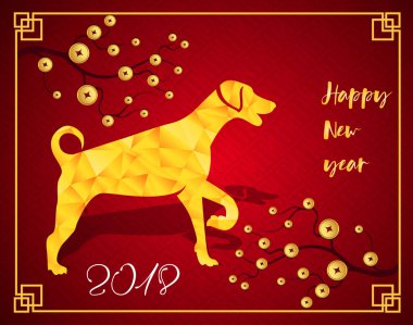 Mutlu çene yeni yıl 2018 yıl köpek. Ay yeni yıl
