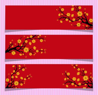Kiraz çiçeği vektör için Çin yeni yılı ve orta Sonbahar Festivali