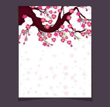 Kiraz çiçeği vektör için Çin yeni yılı ve orta Sonbahar Festivali