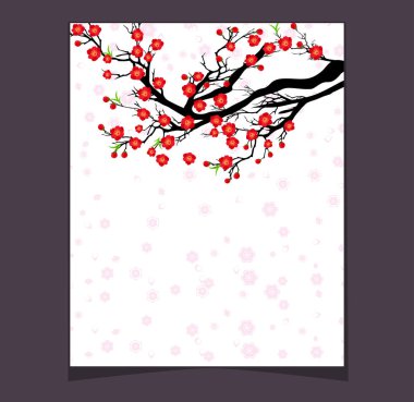 Kiraz çiçeği vektör için Çin yeni yılı ve orta Sonbahar Festivali