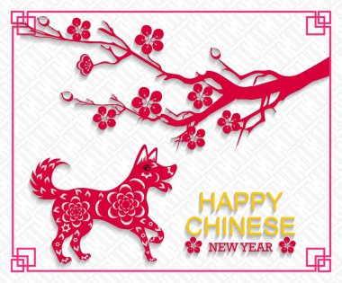 Mutlu çene yeni yıl 2018 yıl köpek. Ay yeni yıl