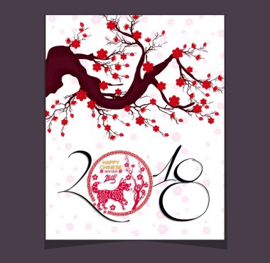 Mutlu çene yeni yıl 2018 yıl köpek. Ay yeni yıl