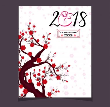 Mutlu çene yeni yıl 2018 yıl köpek. Ay yeni yıl