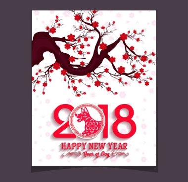 Mutlu çene yeni yıl 2018 yıl köpek. Ay yeni yıl