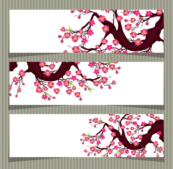 旧正月と秋祭り中旬桜の花をベクトルします。 — ストックベクタ