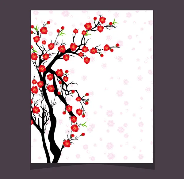 Vector Cherry blossom for Chinese New Year and mid autumn festival — Stock Vector