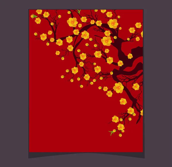 Vector Cherry blossom för kinesiska nyåret och mitten av hösten festival — Stock vektor