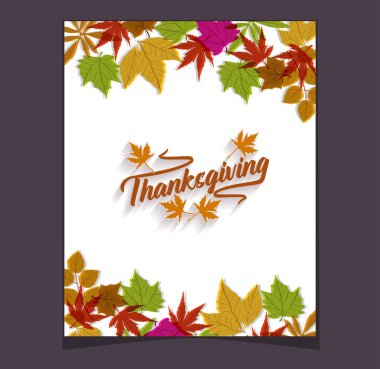 Mutlu Şükran Günü tatili. Sonbahar arka plan vektör çizim