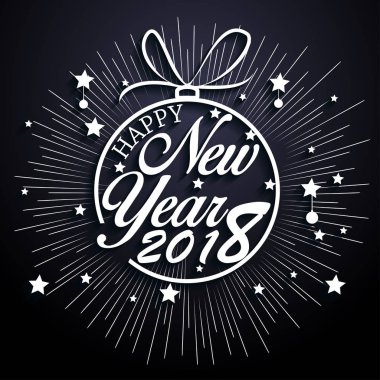 Mutlu yeni yıl 2018 havai fişek arka plan ile