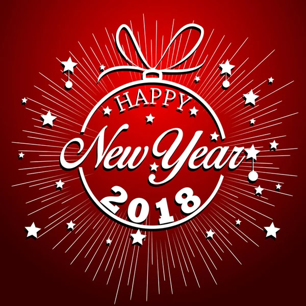 Happy New Year 2018 met vuurwerk achtergrond — Stockvector