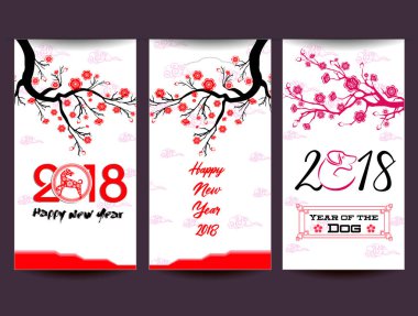 Mutlu çene yeni yıl 2018 yıl köpek. Ay yeni yıl