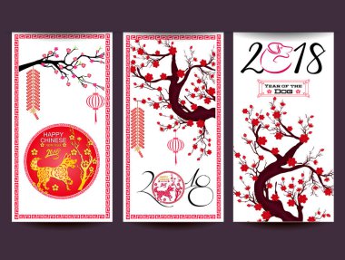 Mutlu çene yeni yıl 2018 yıl köpek. Ay yeni yıl