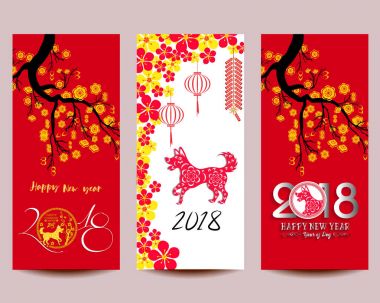 Mutlu çene yeni yıl 2018 yıl köpek. Ay yeni yıl