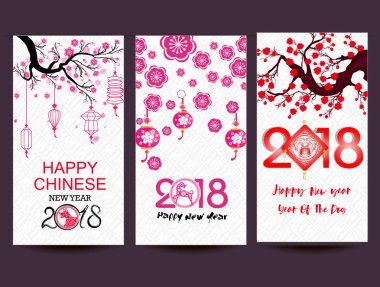 Mutlu çene yeni yıl 2018 yıl köpek. Ay yeni yıl