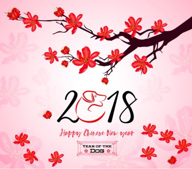 Mutlu çene yeni yıl 2018 yıl köpek. Ay yeni yıl