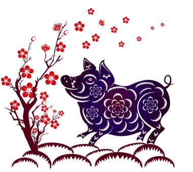 Mutlu çene yeni yıl 2019 yıl domuz. Ay yeni yıl