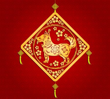 Mutlu çene yeni yıl 2018 yıl köpek. Ay yeni yıl