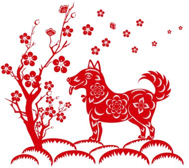 Mutlu çene yeni yıl 2018 yıl köpek. Ay yeni yıl