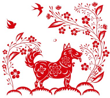 Mutlu çene yeni yıl 2018 yıl köpek. Ay yeni yıl