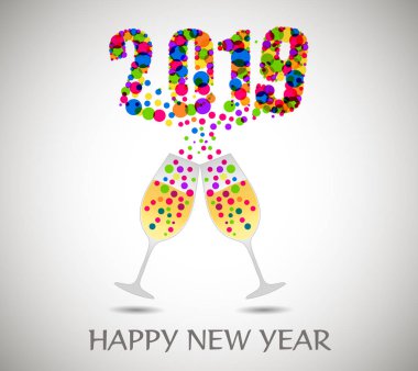 Mutlu yeni yıl 2019 şampanya bardağı ile 