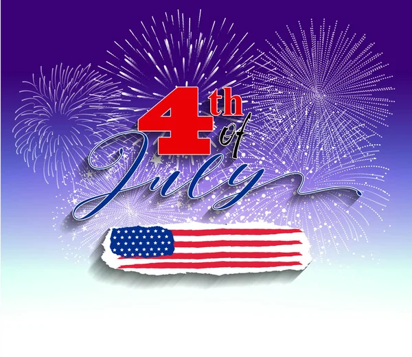 Glad Usa Självständighetsdagen Fjärde Juli Firar — Stock vektor