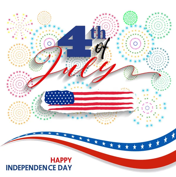 Glücklich Usa Unabhängigkeitstag Vierten Juli Feiern — Stockvektor