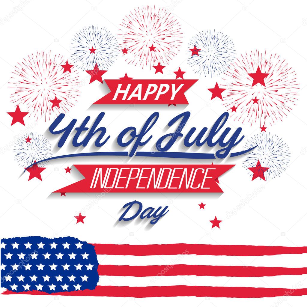 Happy USA Independence Day Fourth of July celebrate