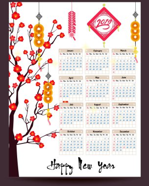 Mutlu yeni yıl domuzun 2019 yıl için takvim 2019 Çince takvim.