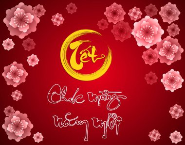 Mutlu Vietnamlı yeni yıl Luna yeni yıl Vietnamlı karakterler mutlu yıllar demek.