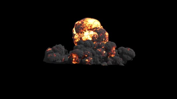 Explosión a gran escala creada con Fume fx con Alpha — Vídeos de Stock