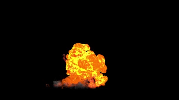 Großflächige Explosion mit Rauch erzeugt fx mit Alpha — Stockvideo