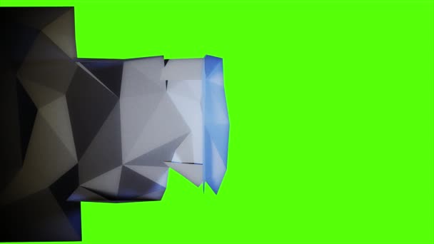 4k蓝色折皱纸的视频在绿色屏幕上展开 — 图库视频影像