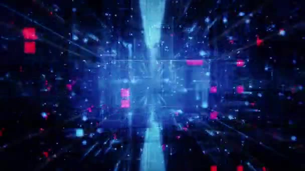 Absrtacto túnel tecnológico movimiento hd fondo animado — Vídeos de Stock