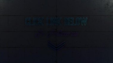 Site bağlantısını gösteren oklarla parlayan neon ışığı sağlanan linke tıklamak için iletiye tıklayın