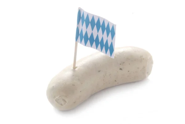 Traditionelle Bayerische Weißwurst Isoliert Auf Weißwurst — Stockfoto