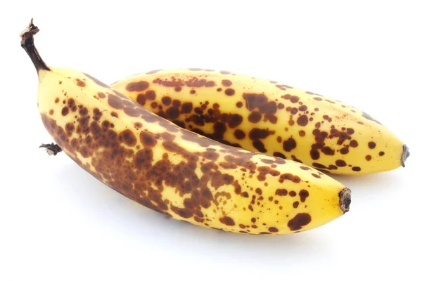 Dos Plátanos Rotos Aislados Blanco —  Fotos de Stock