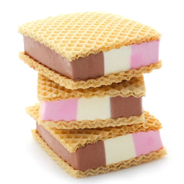 Stack Colorful Cakes Waffles Isolated White — ストック写真