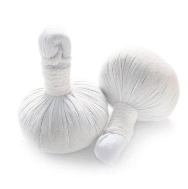 Beyaz arka planda izole edilmiş iki bitkisel pul