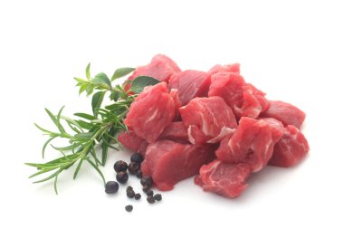 baharat beyaz zemin üzerine ile çiğ et