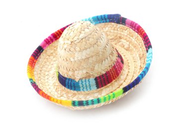 Hasır Şapka beyaz arkaplanda izole edildi