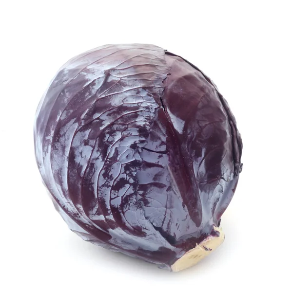 Nahaufnahme Von Rotkohl Auf Weißem Hintergrund — Stockfoto