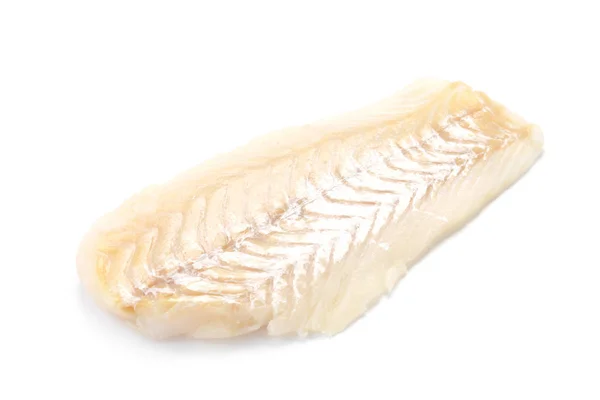 Filé Peixe Cru Fresco Isolado Sobre Fundo Branco — Fotografia de Stock