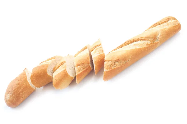 Nahaufnahme Von Frischem Brot Isoliert Auf Weißem Hintergrund — Stockfoto