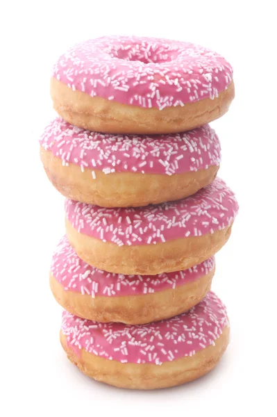 Красочные Пончики Изолированы Белом Фоне — стоковое фото