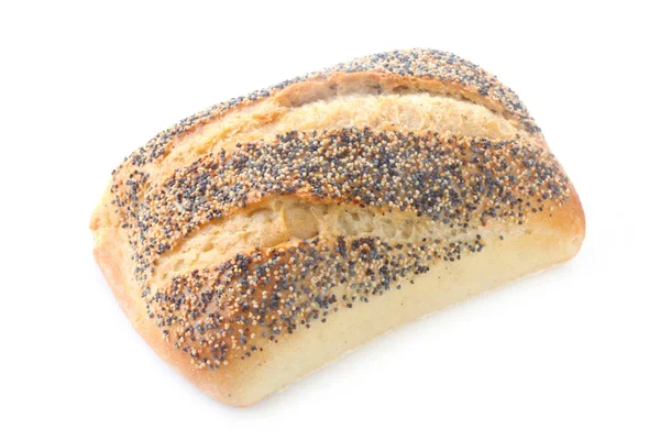 Хліб Маком Ізольований Білому Тлі — стокове фото