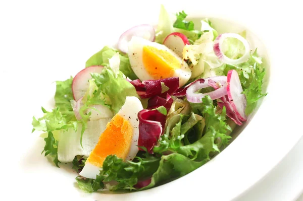 Gros Plan Bol Salade Isolé Sur Blanc — Photo